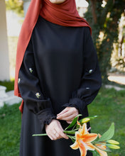 Black Everyday Floral Embroidery Abaya