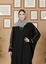 Classic black piping abaya