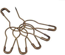 Metal Thick Gourd Safety Pins-Steel Wire Pins Clothing Tag Pins Trimming Fastening Safety Locking Clip Buttons DIY Craft Sewing Home Accessories (Bronze)