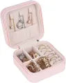Leather Jewellery Organizer Box with Zipper | Ear Rings & Necklace_Bracelets Holder -  Small Jewellery Box Vanity Hanger Stand Velvet No Ratings