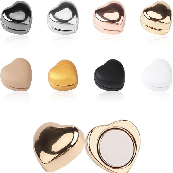 Hijab Magnetic Pins, Multi-Purpose Strong Magnetic Hijab Pins Scarf Magnetic Clasp Pinless Brooch Magnetic Hijab Pins for Women Hijabs Scarves Clothes, Heart Magnets