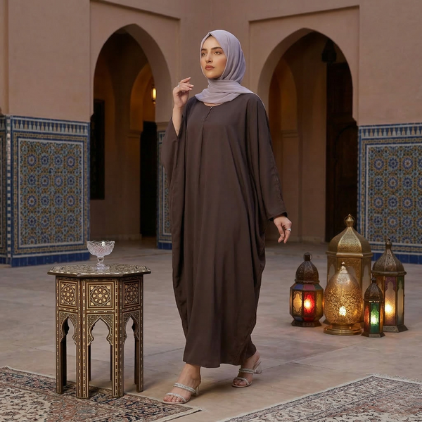 Chocolate Brown Butterfly abaya