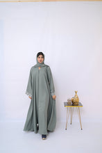 Dania's Pistachio Floral Embroidered Abaya-221