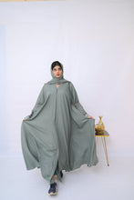Dania's Pistachio Floral Embroidered Abaya-221
