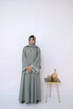 Dania's Pistachio Floral Embroidered Abaya-221