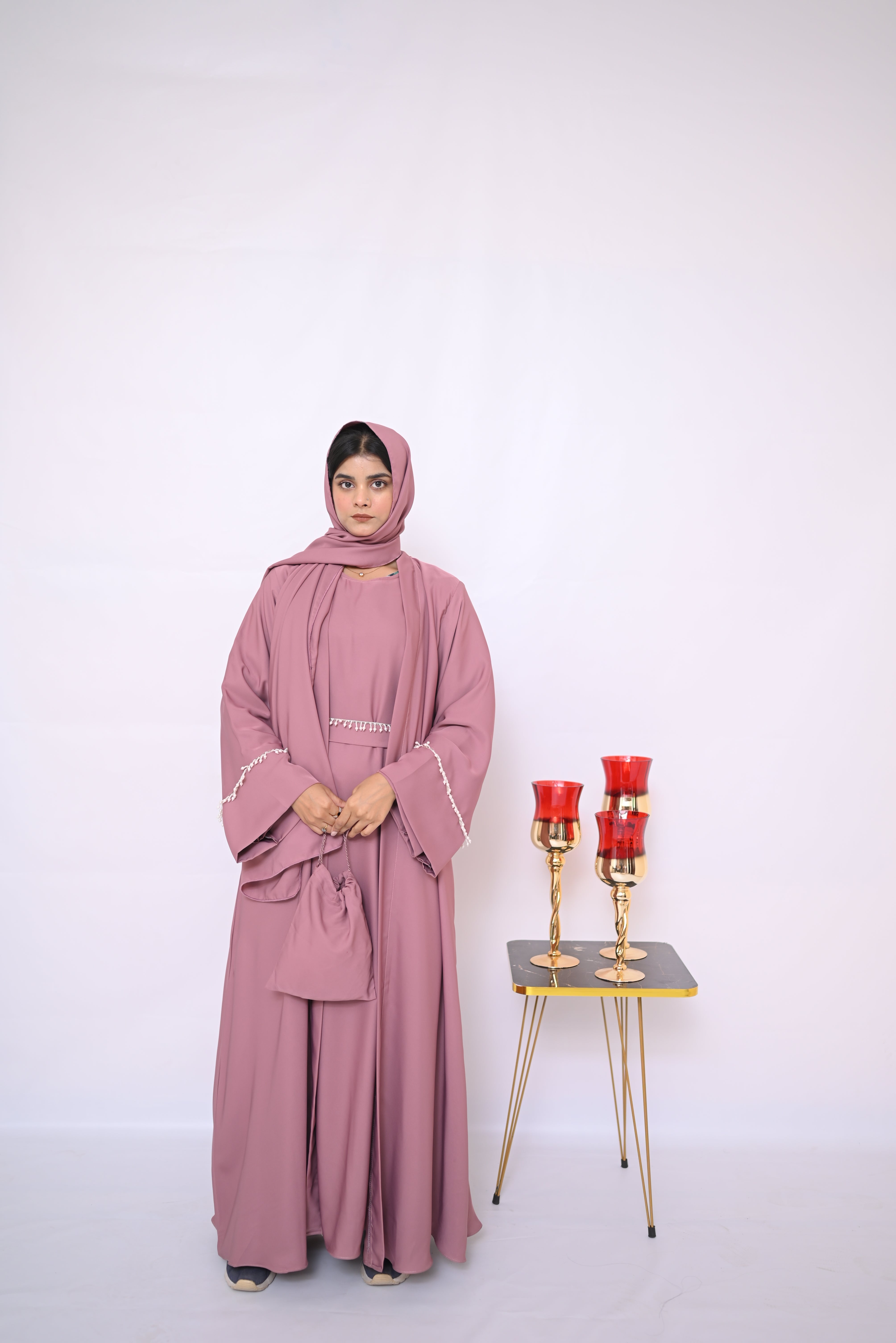 Nida's Stylish Belt Abaya (inner+ upper)