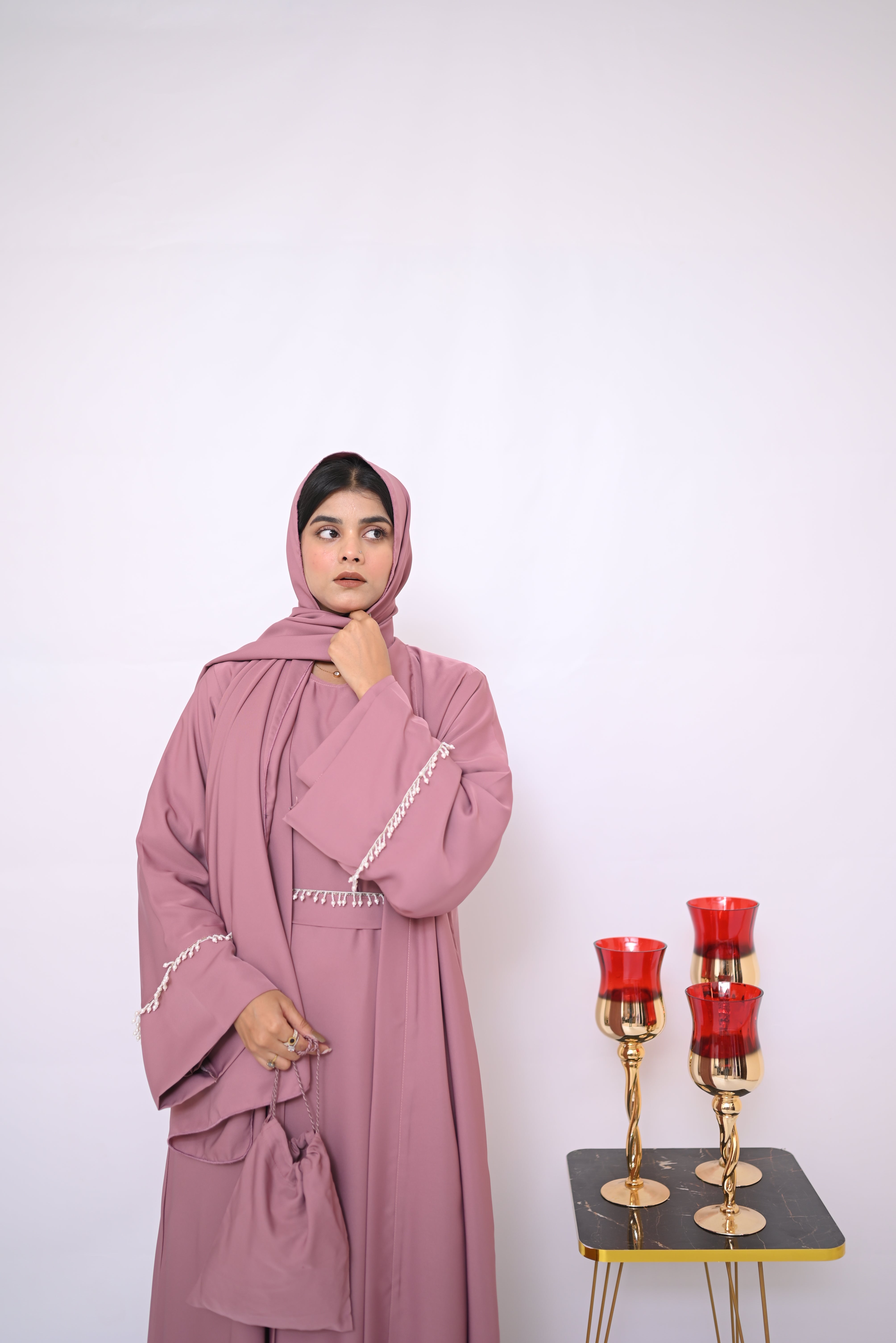 Nida's Stylish Belt Abaya (inner+ upper)