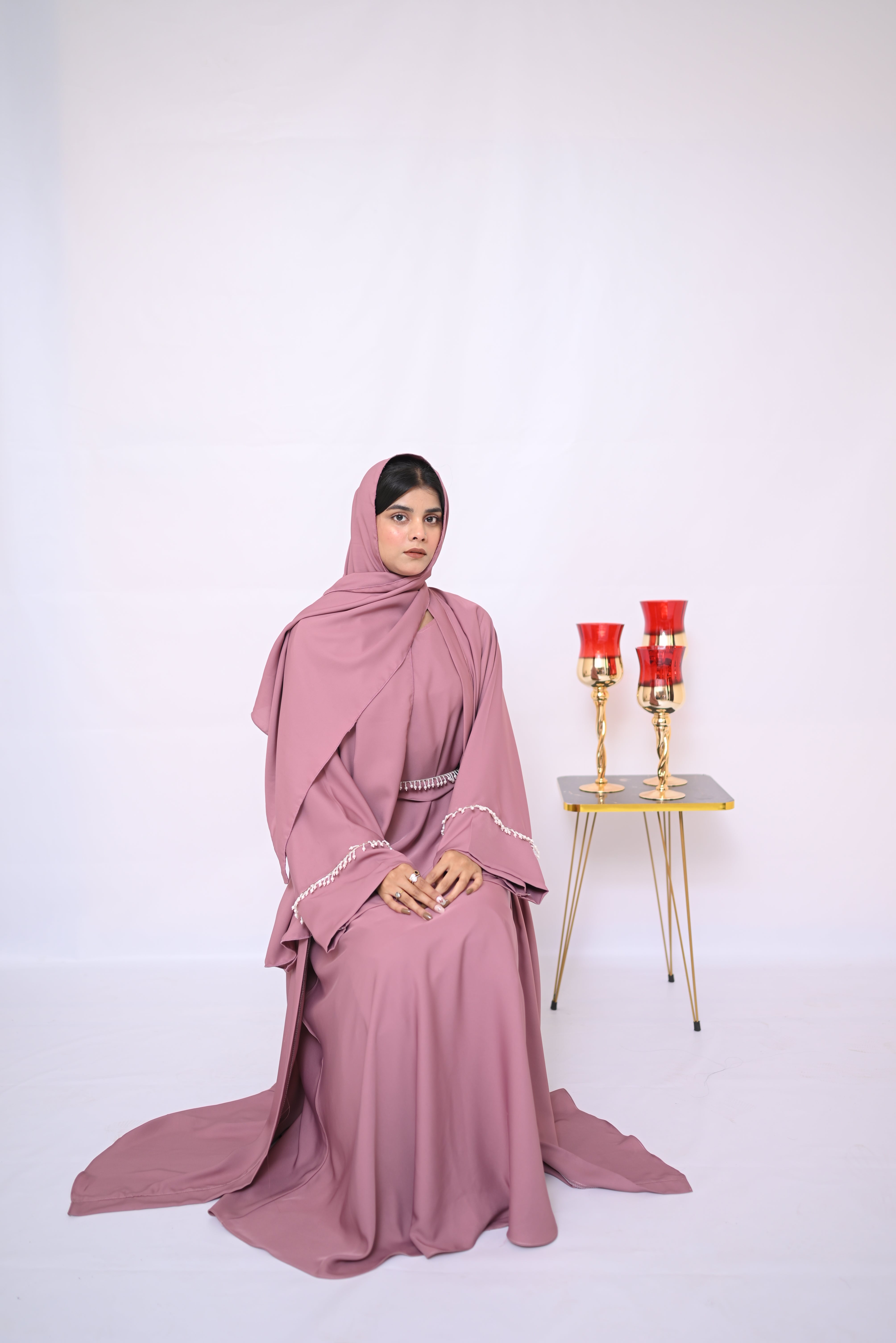 Nida's Stylish Belt Abaya (inner+ upper)