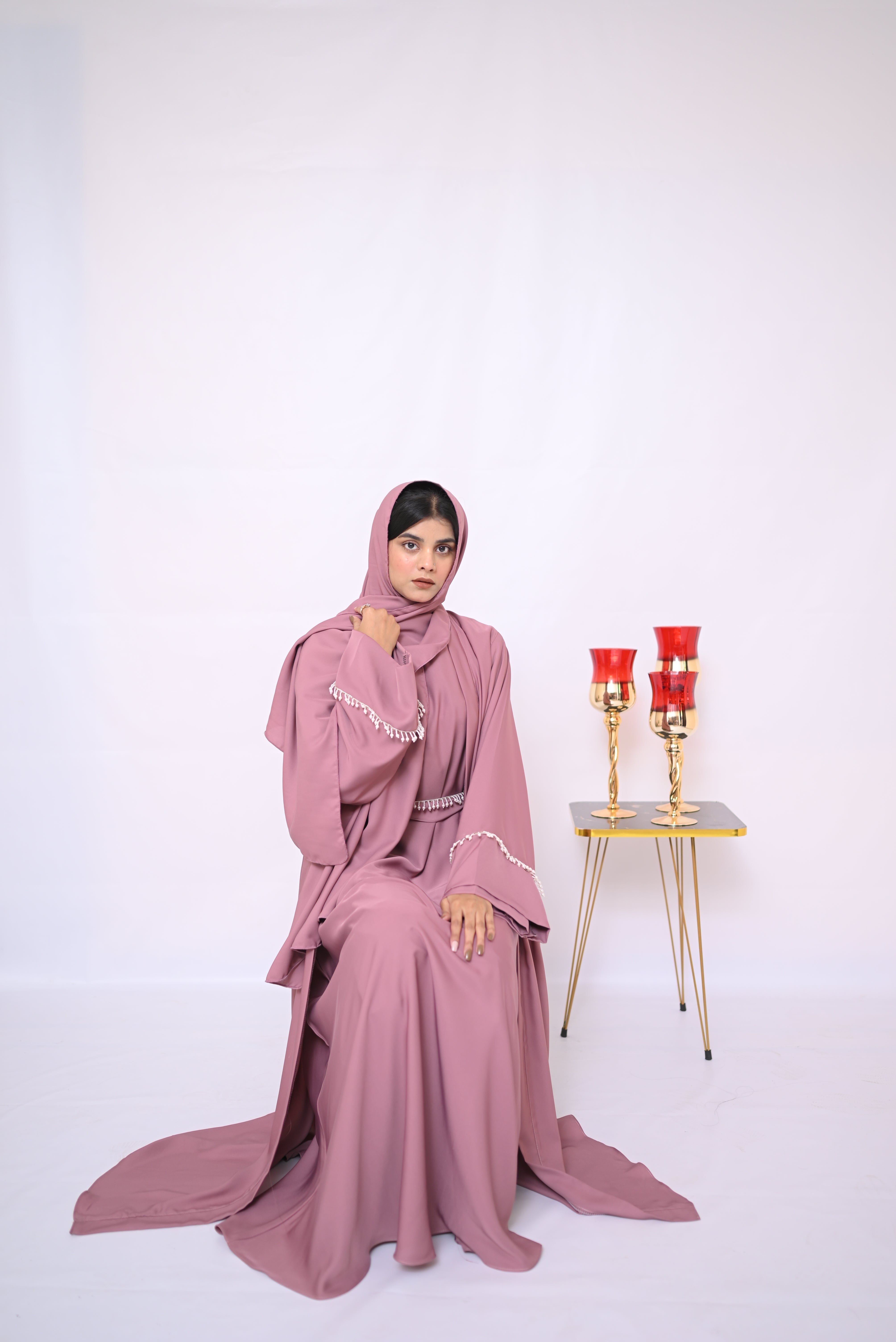 Nida's Stylish Belt Abaya (inner+ upper)