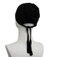 White And Black Tie-Back Hijab Cap