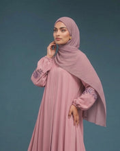 Pink Embroidered Flower Abaya