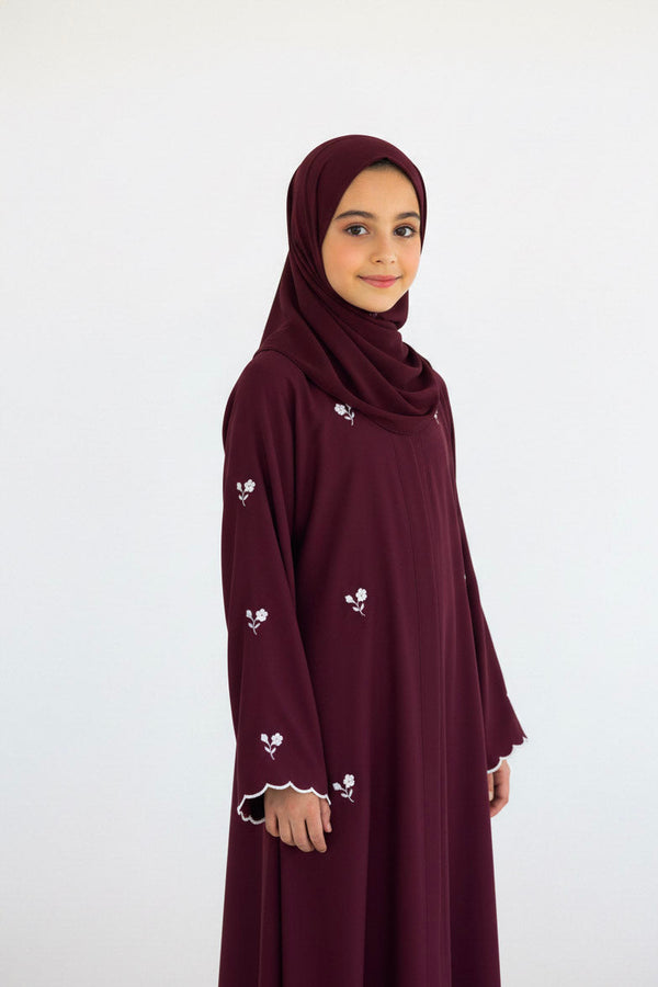 Scarlet Grace with Ivory Threads Kids Abaya