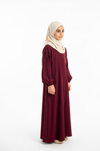 kids basic maroon abaya