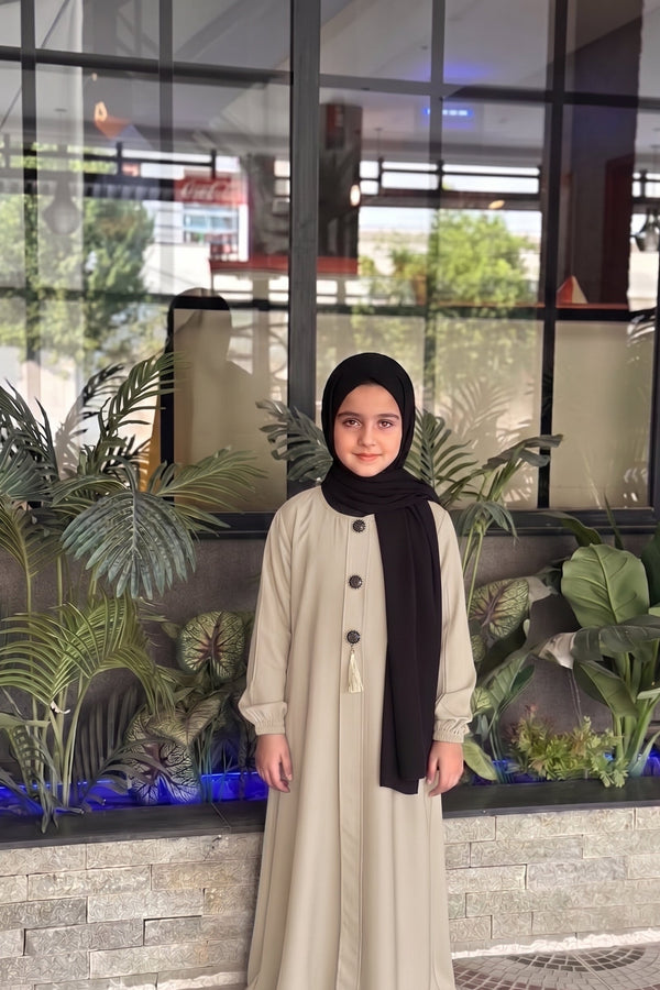 Classic 3 button Kids Abaya