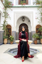 Black and Mehroon belt abaya