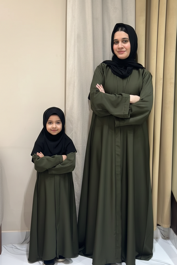 olive bloom Mommy And Me Abaya