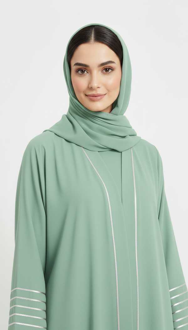 double piping abaya