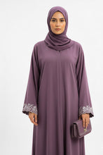 Floral Touch cuff Embroidery Abaya