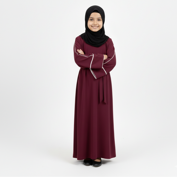 Kids Double piping Abaya