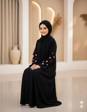 kids Multi Color sleeves heartline abaya