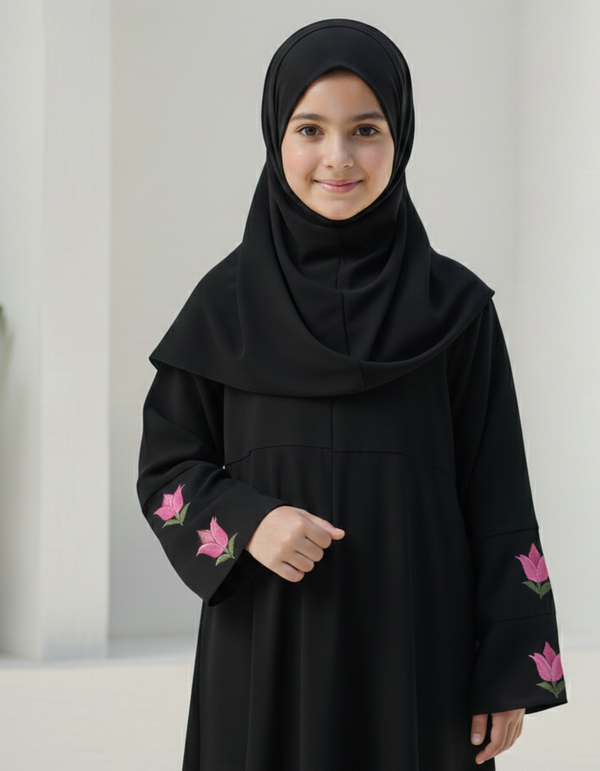 Kids Floral Embroidery Abaya (Copy)