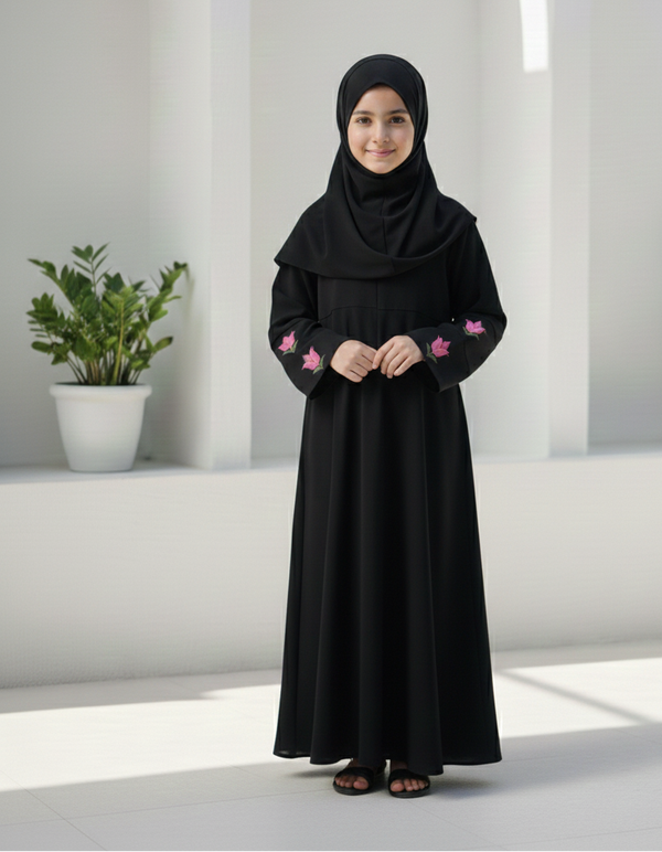 Kids Floral Embroidery Abaya (Copy)