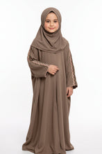 Safaa Navy Floral Trim Abaya