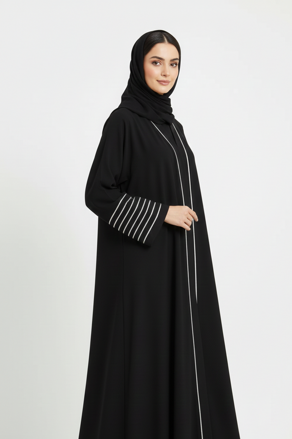 double piping abaya