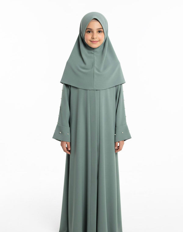 Divine Pearl drape kids abaya