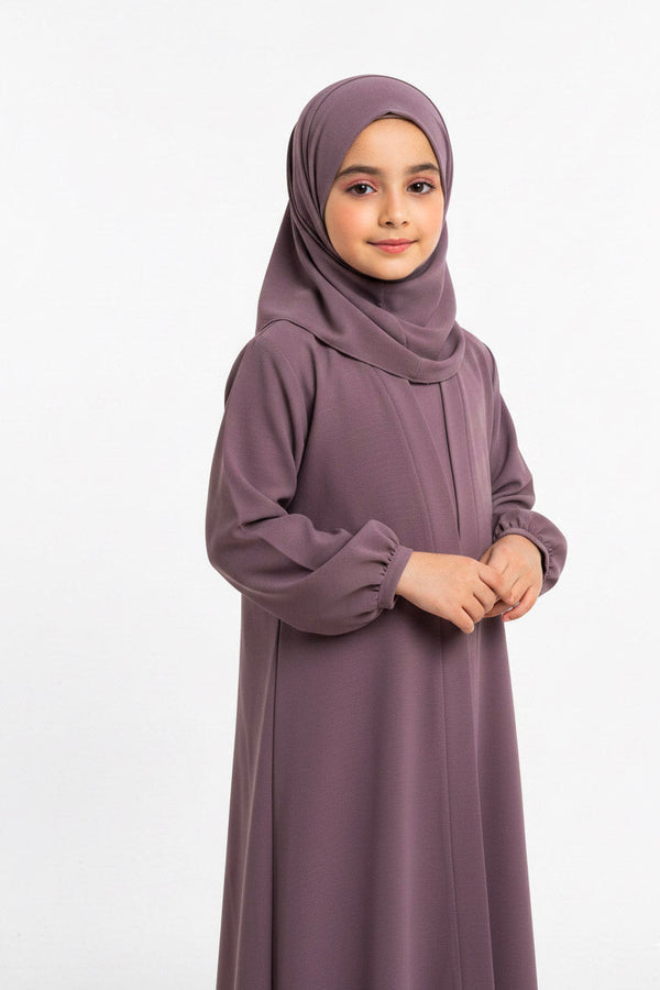 kids basic abaya-muava pink