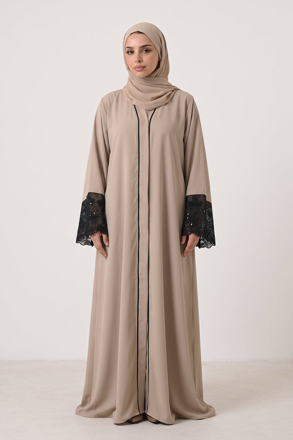 Black Patch Work Abaya