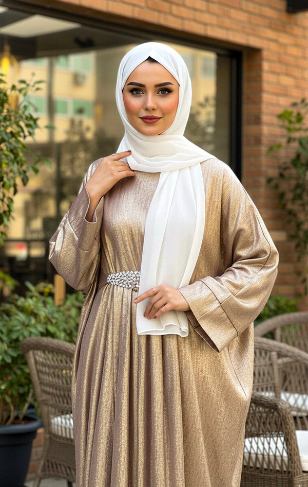 Gold Mist shimmer Kaftan abaya