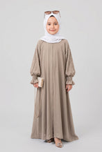 Ballon pearl sleeves kids abaya