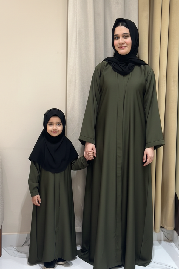olive bloom Mommy And Me Abaya