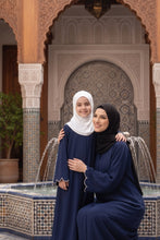 Mommy and Me abaya set with white cuttwork cuff