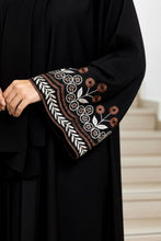 Classic Black Petal Embroidery Abaya
