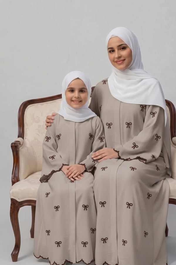 Mommy And Me bow abaya