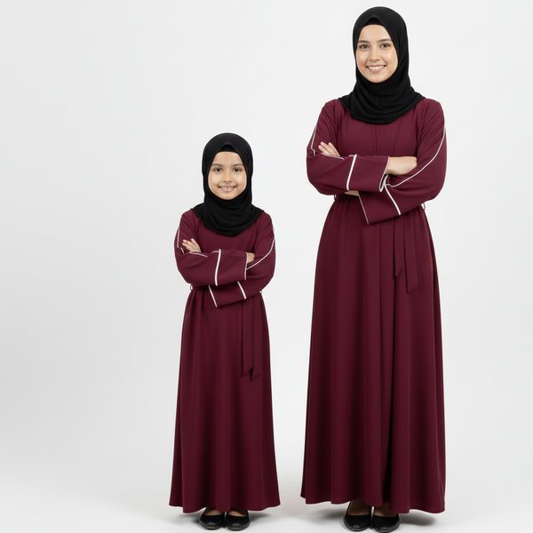 double piping – Mommy & Me Abaya Set