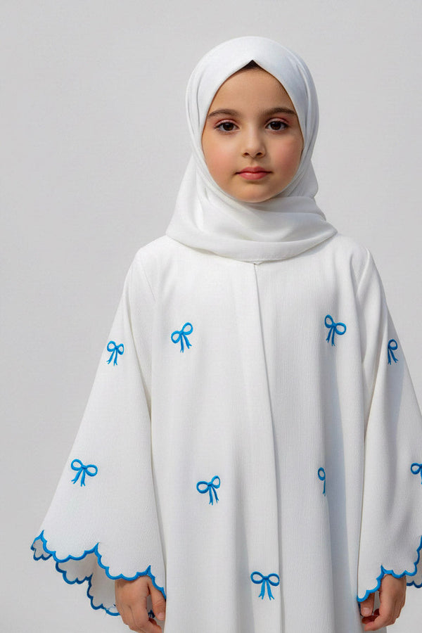 kids bow abaya_blue