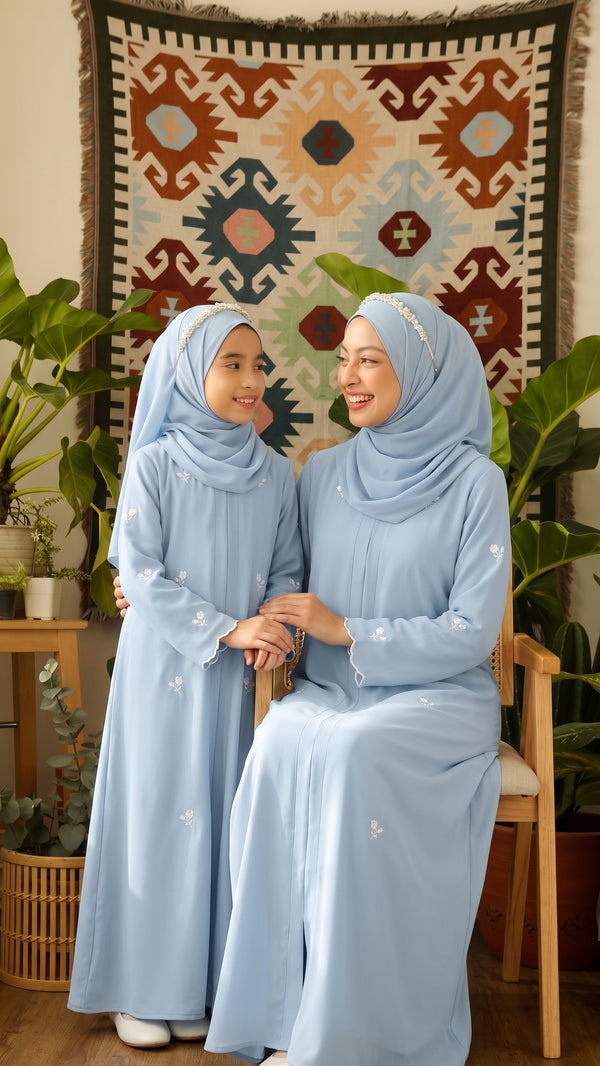 flower style Mommy and Me Abaya Set