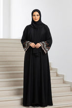 Classic Black Petal Embroidery Abaya
