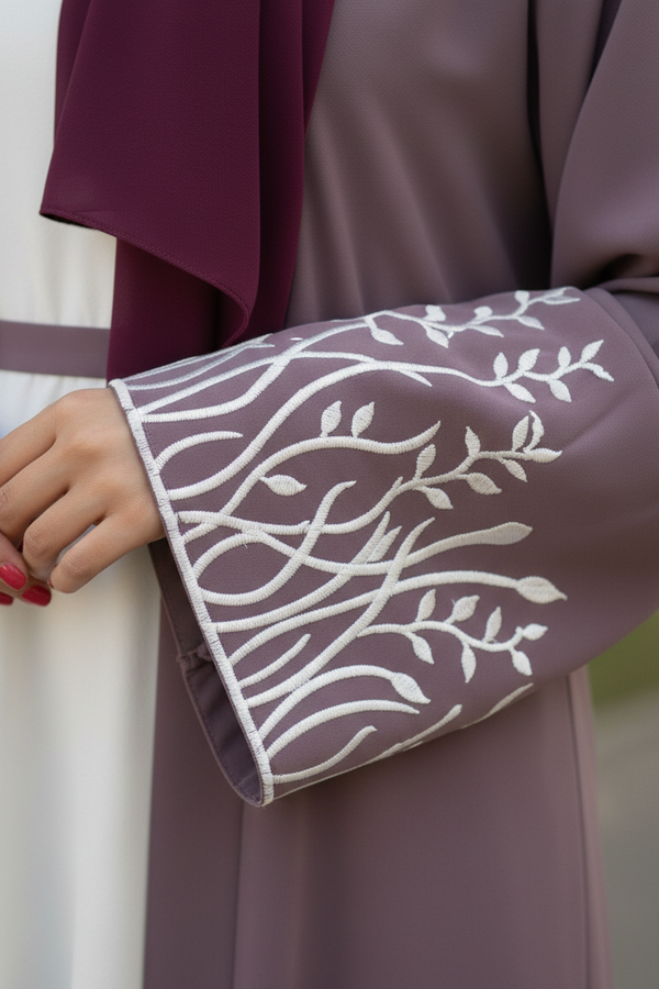 Botanical sleeves embroidery abay