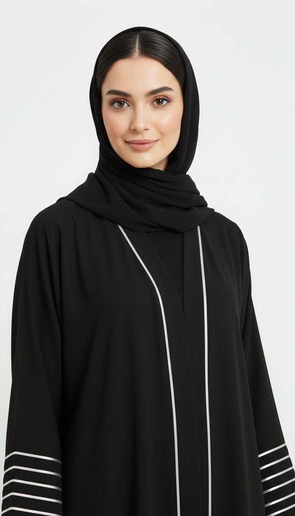 double piping abaya
