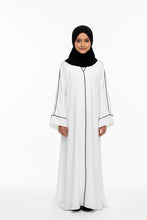 kids White Grace piping abaya