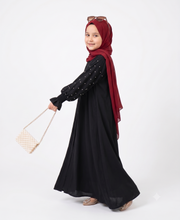 Ballon pearl sleeves kids abaya