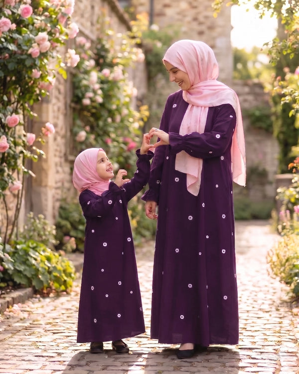 Mini Flower  Mommy & Me Abaya Set