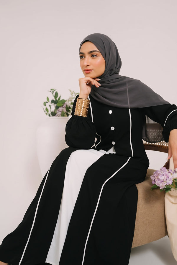 2 Piece Button Abaya