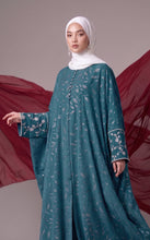 Teal Butterfly Abaya