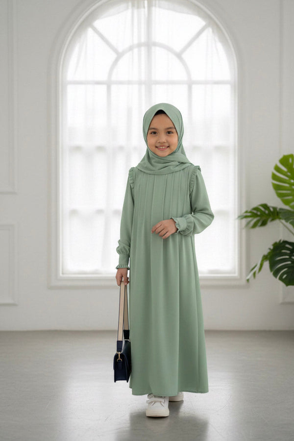 light pistachio  Kids Abaya