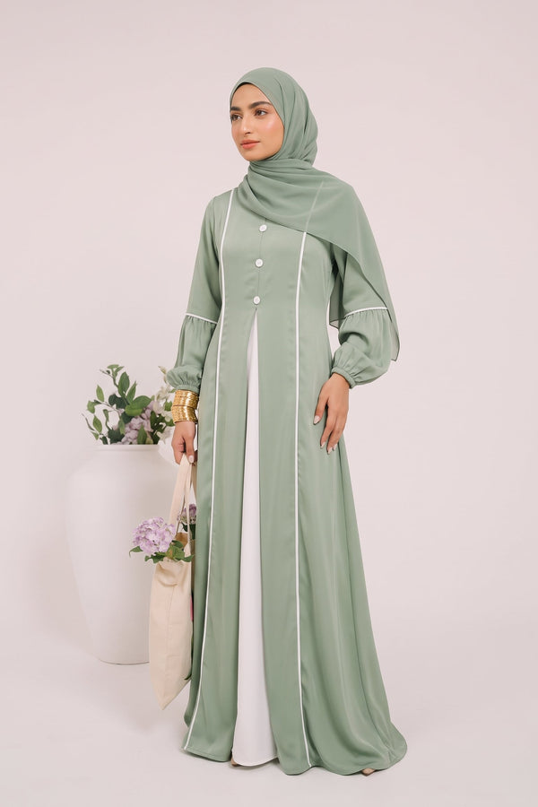 2 Piece Button Abaya